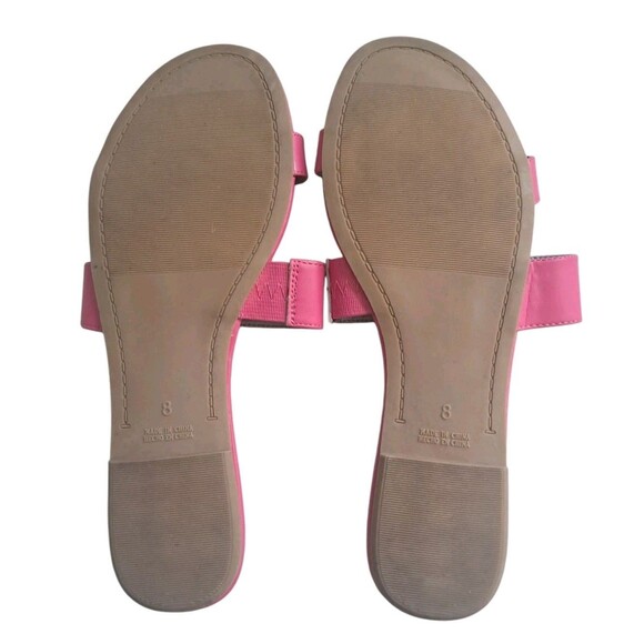 Talbots Shoes Sandals Women's 8 Bubble Gum Pink Flat Two Straps Slip On Summer - Picture 8 of 8
